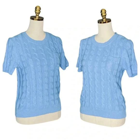 J. Crew Light Blue Cable Knit Sweater - Picture 4 of 8